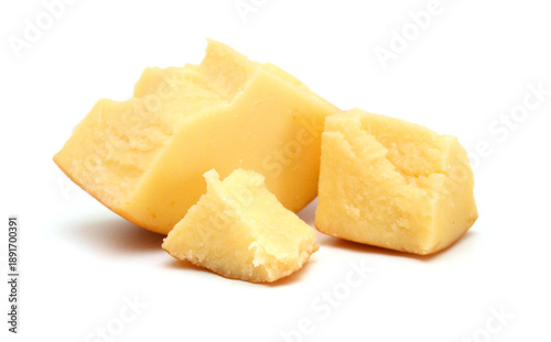 Piece of cheese isolated on a white background