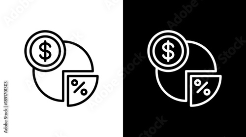 Dividend Income  White Icon Set Design