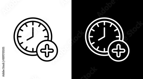 Overtime  White Icon Set Design