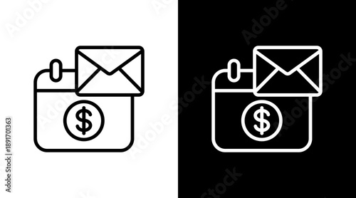 Wages  White Icon Set Design