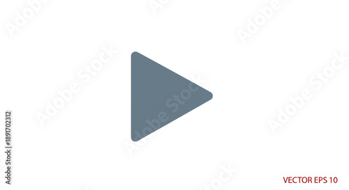 Simple Geometric Play Button Icon Isolated on White Background.