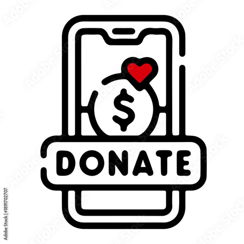 Support and Donation Icon – Help and Contribution Symbol on Transparent Background