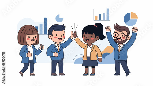 High-Performing Diverse Team Celebrating Successful Project Completion and Achievement of Business Goals