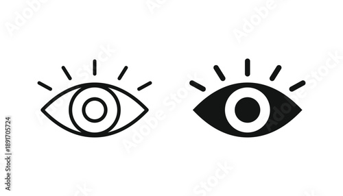 Visible icon. Eye icon in filled, thin line. Eye icon silhouette vector designs.