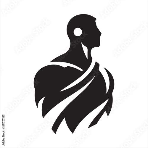 abstract hero figure vector silhouette line art icon idea illustration