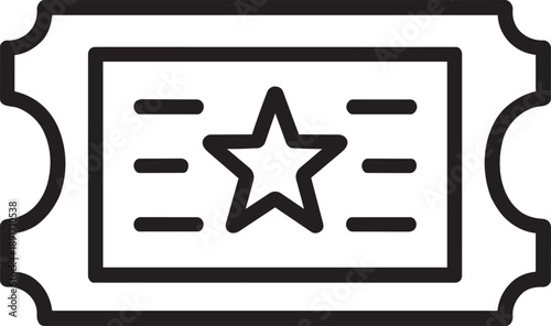 Cinema movie ticket admit one line icon vector illustration