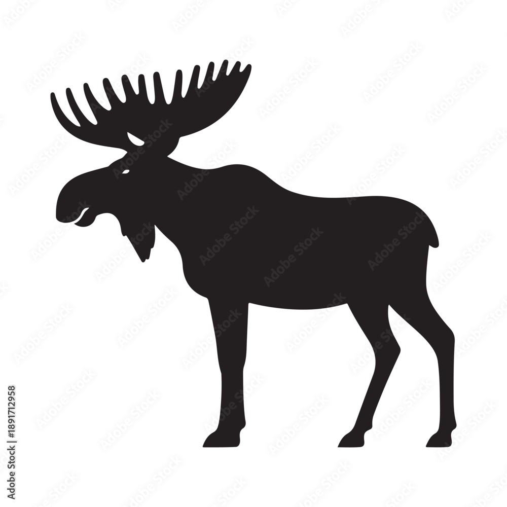Fototapeta premium moose vector silhouette outline abstract logo design idea collection