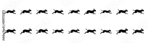 agouti running pose silhouette illustration collection. Animals drawing illustration isolated on white background.