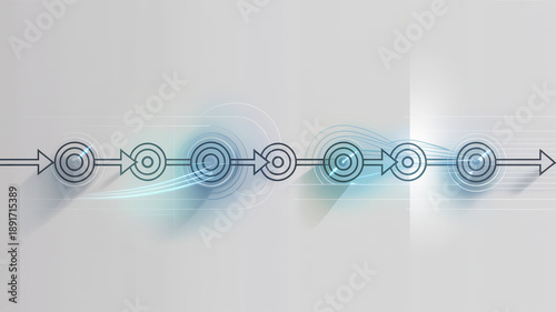 Business Process Flow: An artistic depiction of a business process, represented by a series of interconnected targets and arrows, suggesting progress and interconnectedness.