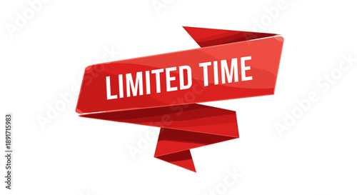 Red Ribbon Banner with Limited Time Message.