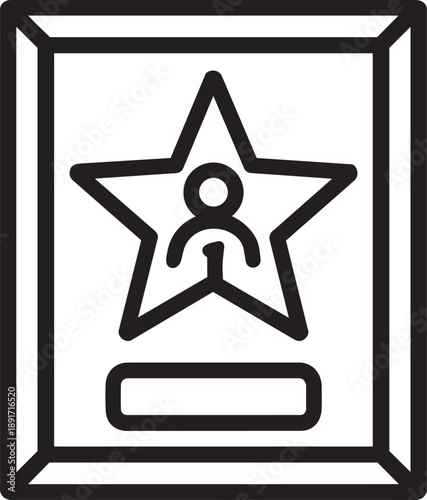 Walk of fame star award line icon vector illustration