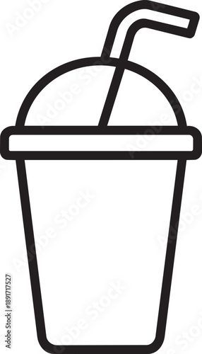 Soft drink soda cup line icon vector illustration