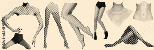 Haftoon Effect Human Body Halftone Illustration