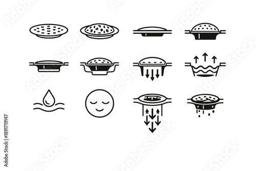 Domed vector vs sink choice cue clearance icon icons flat strainer profile