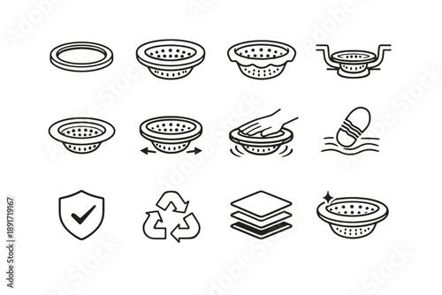 Calm rubber icon vector silicone silhouette resistance drain gasket logic cue sink