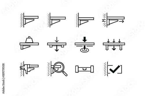 Anchors minimalist vector precision icon transfer bracket logic wall calm load fit