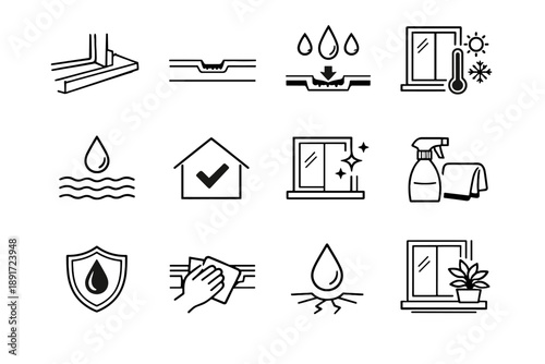 Start vector icons climate silhouette indoor calm icon routine maintenance damage awareness