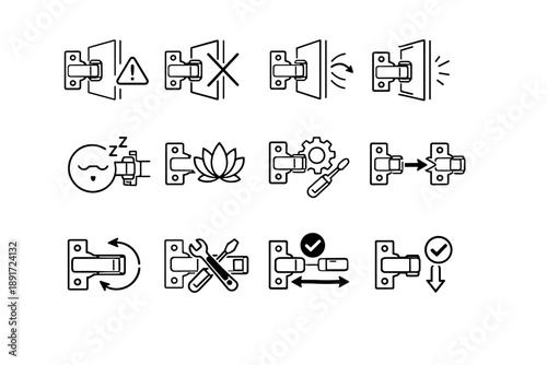 Resisting prevention closure hinge too vector cabinet correction strong door icon calm