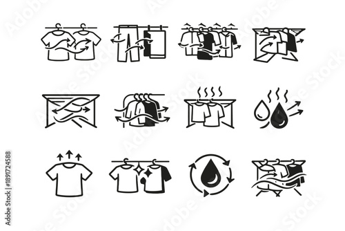 Ventilation laundry evaporation focus icon minimalist calm vector icons clarity path logic