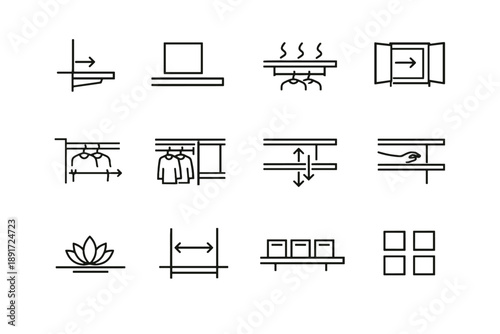 Empty zone small grid minimalist logic clearance gap vector silhouette spacing icon