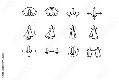 Icon vector precision bathroom silhouette logic free spacing minimalist swinging calm hook
