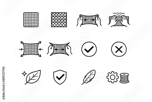 Selection mesh stretch fiberglass vector calm metal window icon type material silhouettes