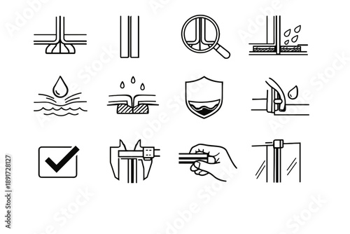 Barrier shower icon icons precision vector aligned strips silhouette focus rubber seal