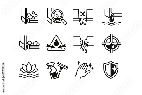 Focus shower icon loss vector soap calm logic deposits silhouette seal