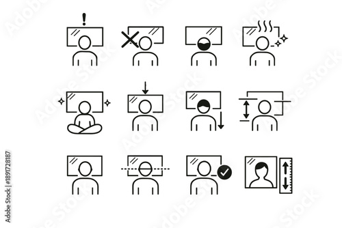 Cue crossed warning logic entryway vector icon prevention mirror icons awareness face