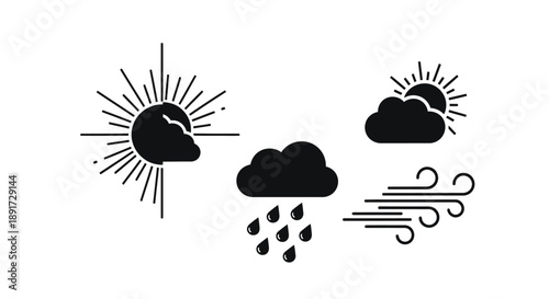 Weather symbols representing different conditions