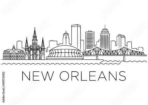 Cuadro en lienzo NEW ORLEANS SKYLINE .