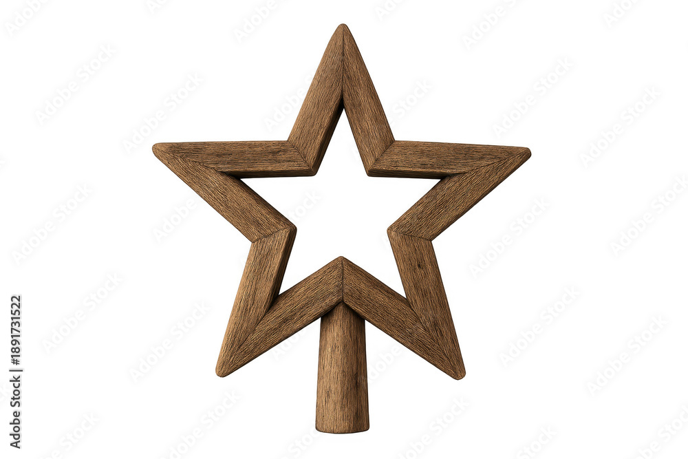 Obraz premium Rustic wooden christmas star tree topper ornament