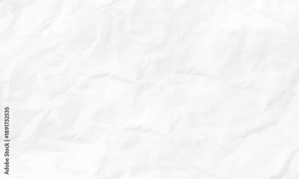 Obraz premium White crumpled paper texture with realistic folds, creases, and soft gray shadows.