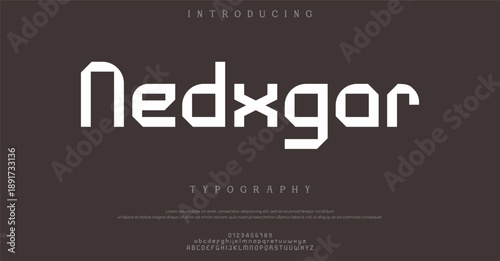 Font alphabet made nouveau style, uppercase white letters from A to Z