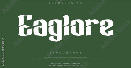 Futuristic typography font design modern minimal letters with cutouts for tech logos, 