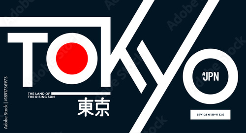 Tokyo, Japan modern and stylish typography slogan. Abstract design vector for print t shirt, postcard, typography, apparels, background, banner, poster and other uses.
