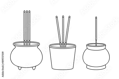 Set of Chinese incense burner outline vector.
Minimal incense burner line art illustration.
Oriental incense burner coloring pages and templates.
