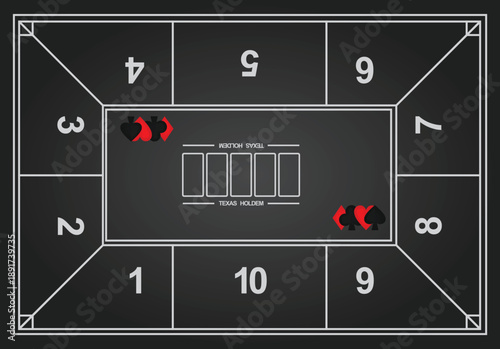 Texas holdem poker mat. vector illustration