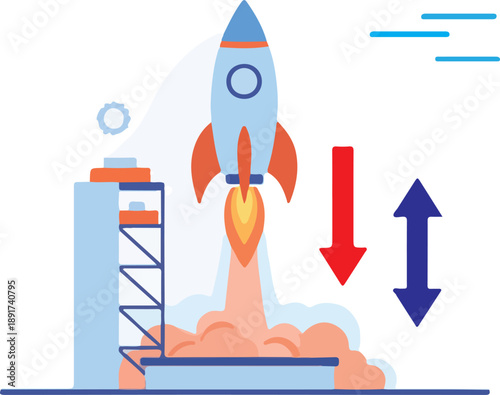 space rocket vector illustration