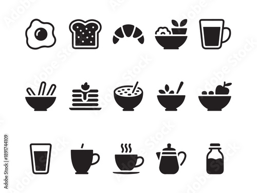 Wallpaper Mural Breakfast Foods Vector Icon Set Stock Torontodigital.ca