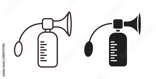 Breast pump icon vector Illustration and outline Icons. vector silhouette.
