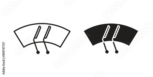 car windscreen icon vector Illustration and outline Icons. vector silhouette.