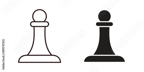 Chess pawn icon vector Illustration and outline Icons. vector silhouette.