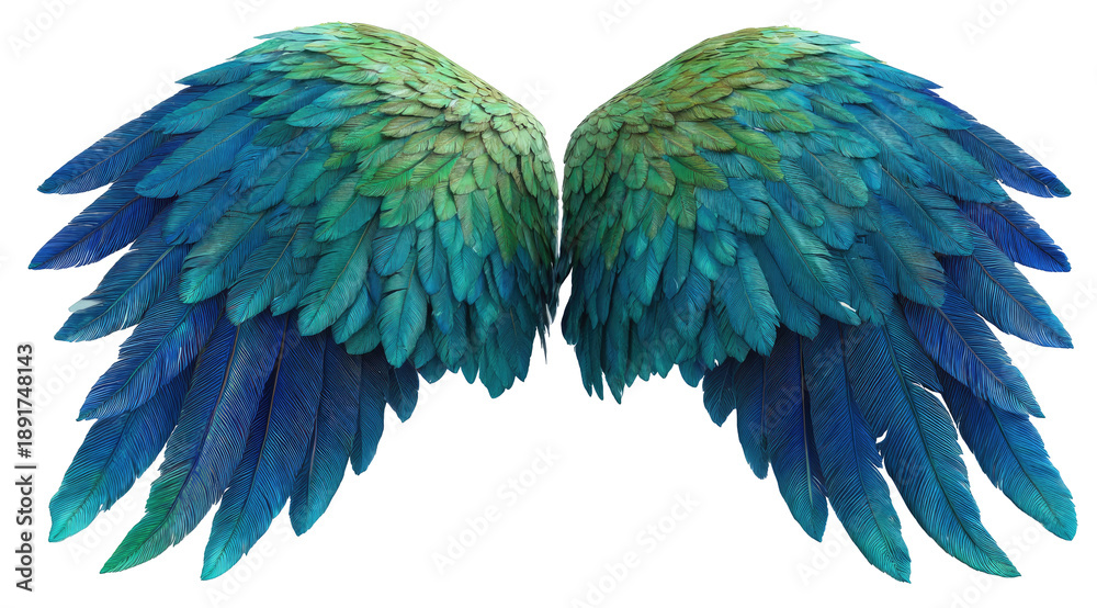 Obraz premium Vibrant, detailed bird wings