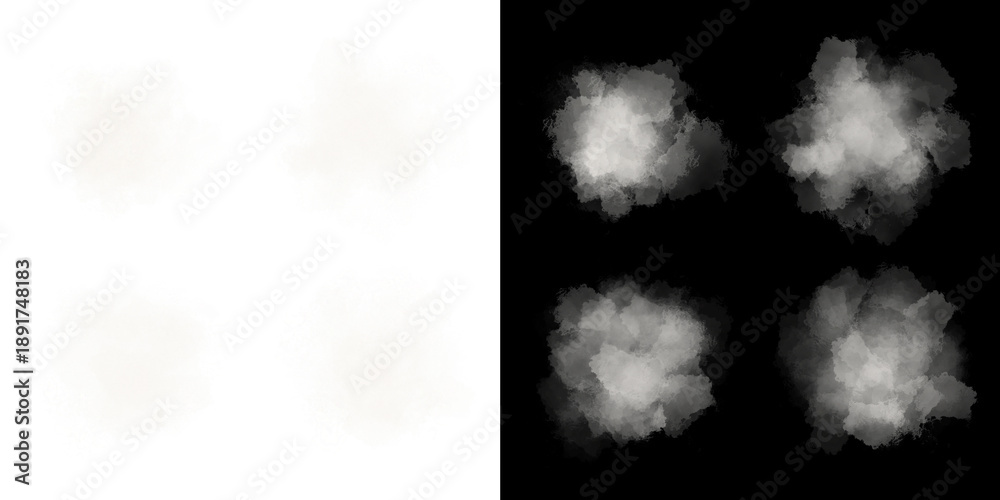 Naklejka premium Set of Transparent White Smoke and Fog Cloud Design Elements