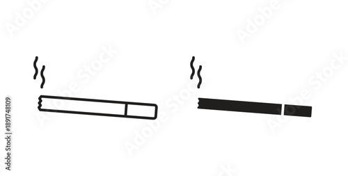 Cigarette icon vector Illustration and outline Icons. vector silhouette.