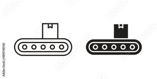 Conveyor belt icon vector Illustration and outline Icons. vector silhouette.