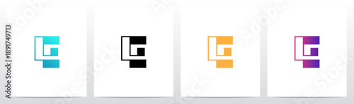 Rectangular Shape Connected by Lines Letter Initial Logo Design E