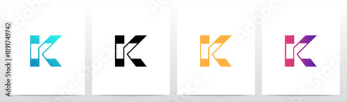 Rectangular Shape Connected by Lines Letter Initial Logo Design K