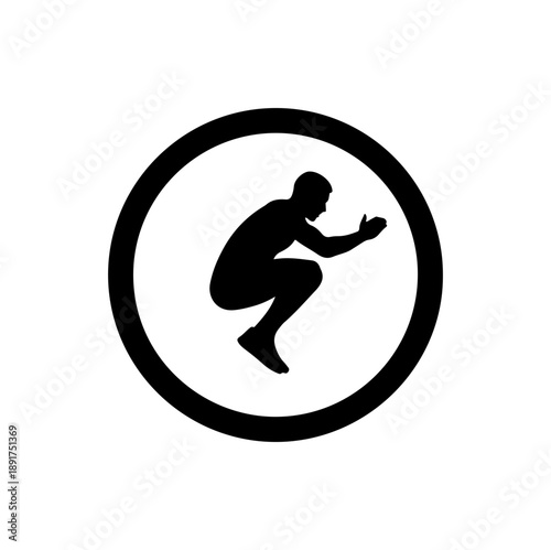 Silhouette of a Man Squatting